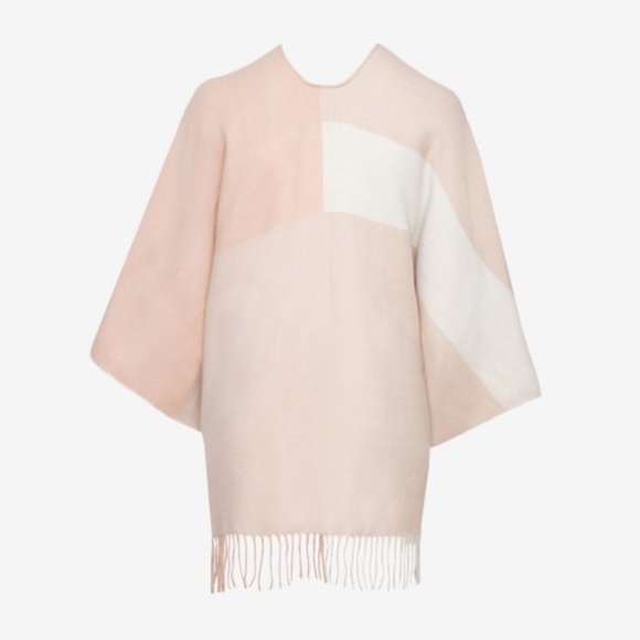 SOIA & KYO Poncho Woven Scarfigan with Fringe in Quartz One Size NWT - Picture 4 of 10